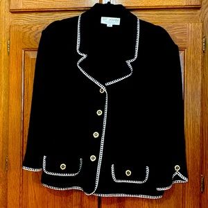 ST JOHN COLLECTION. Always in style, gently worn black jacket.